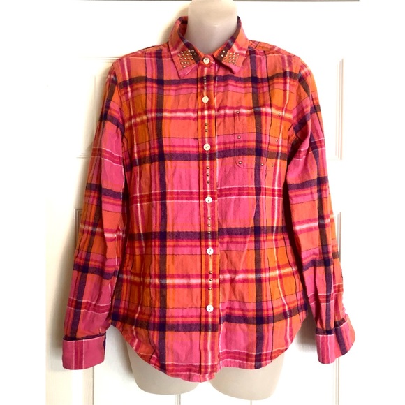 Lucky Brand Studded Flannel Shirt - Picture 1 of 7